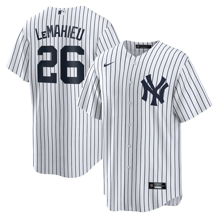 Camiseta Beisbol Hombre New York Yankees DJ Lemahieu Primera Replica Blanco1